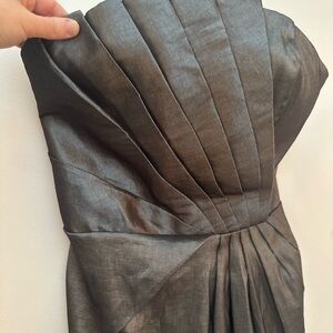 Elegant Strapless Mini Silver Cocktail Dress